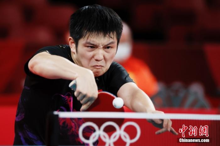 图为樊振东在比赛中。 a target='_blank' href='http://www.chinanews.com/'p中新社/a记者 韩海丹 摄