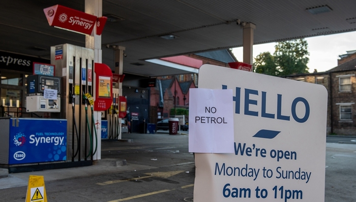 英国,汽油,卡车司机,供应链