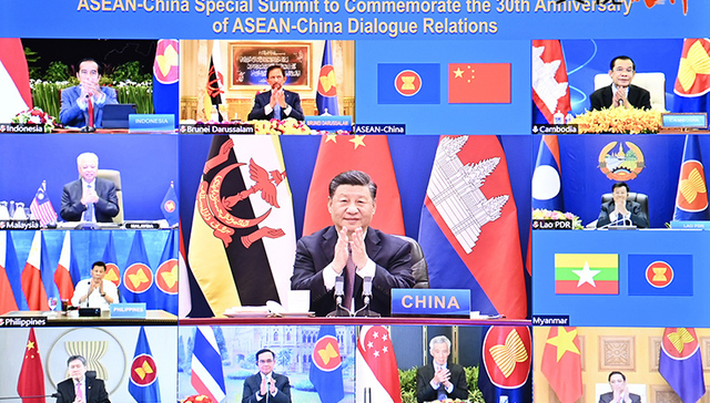 共同体意识,中国东盟,快评,央视,万隆精神,区域全面经济伙伴关系协定,合作共赢,团结合作,对话关系,