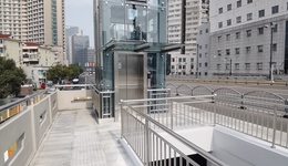 上海首例跨蘇州河路橋加裝電梯工程竣工，恒豐路橋電梯試運(yùn)行