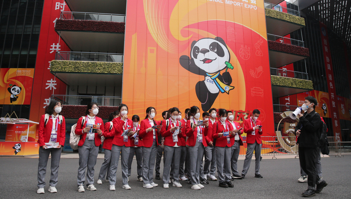 第五届进博会，进博会志愿者，小叶子