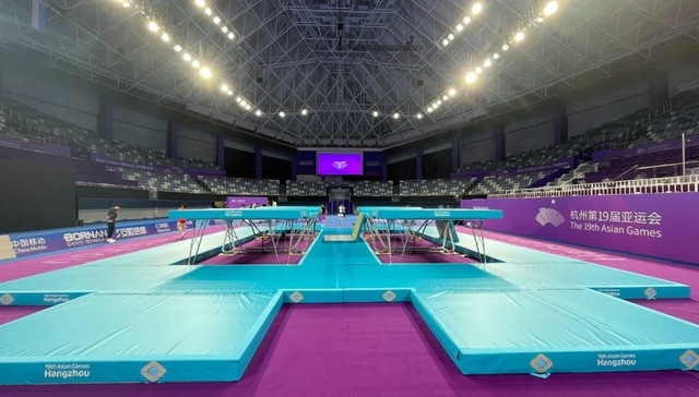 36小时大变身，黄龙体育中心从体操到蹦床无缝衔接