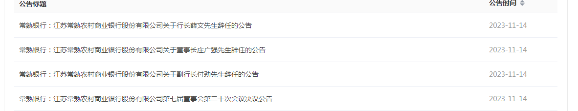 常熟银行高管变动：行长薛文升任董事长，包剑出走一年后“回归”接任行长