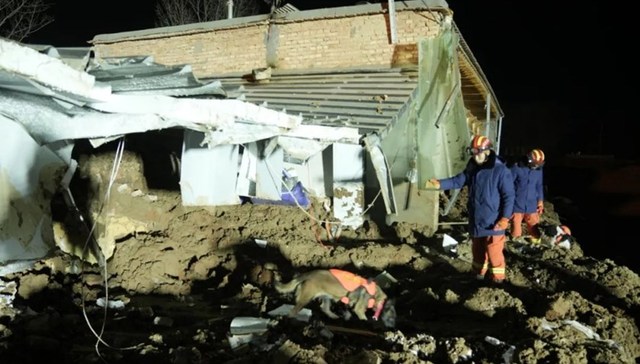 青海金田村遭遇砂涌致13人失联，村民：多户房屋被泥土填平