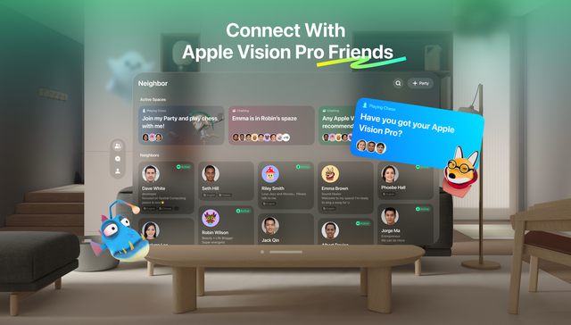 Vision Pro可以帮助你更好工作，但inSpaze想要你更好交朋友