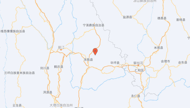 云南丽江市永胜县附近发生3.4级左右地震