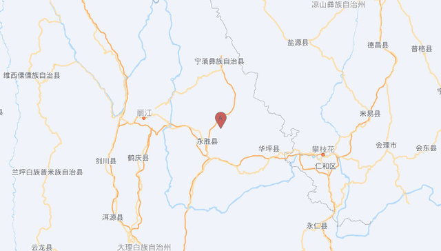 云南丽江市永胜县附近发生4.3级左右地震