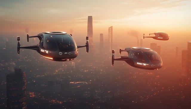 御风未来,空中出租车,空中汽车,飞行汽车,eVTOL,垂直起降飞行器,低空经济,进博会,,览翌航空