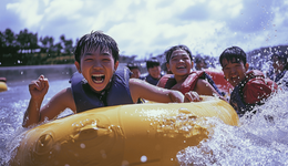 高溫之下，游客擠爆景區(qū)漂流