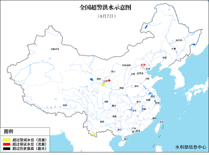 受降雨影响，我国有4条中小河流发生超警以上洪水