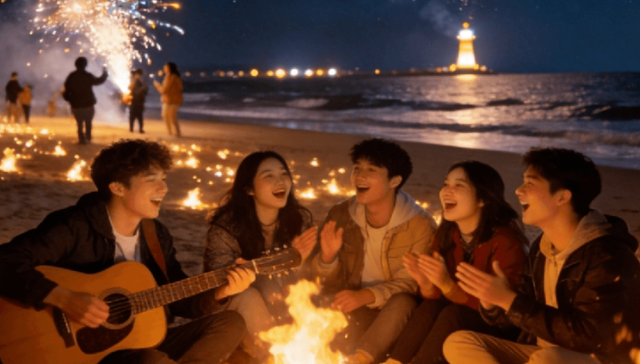 跨年,社交媒体,年轻人,生活方式,