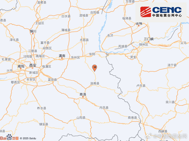 陕西商洛市洛南县发生3.4级地震，震源深度10千米