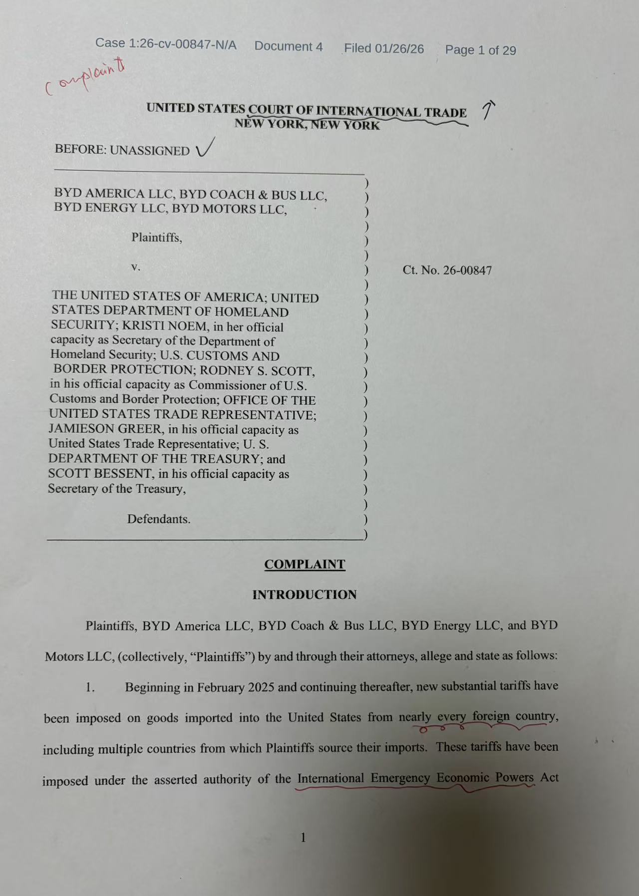 美最高法否定IEEPA征税权，比亚迪美国子公司此前起诉要求退税