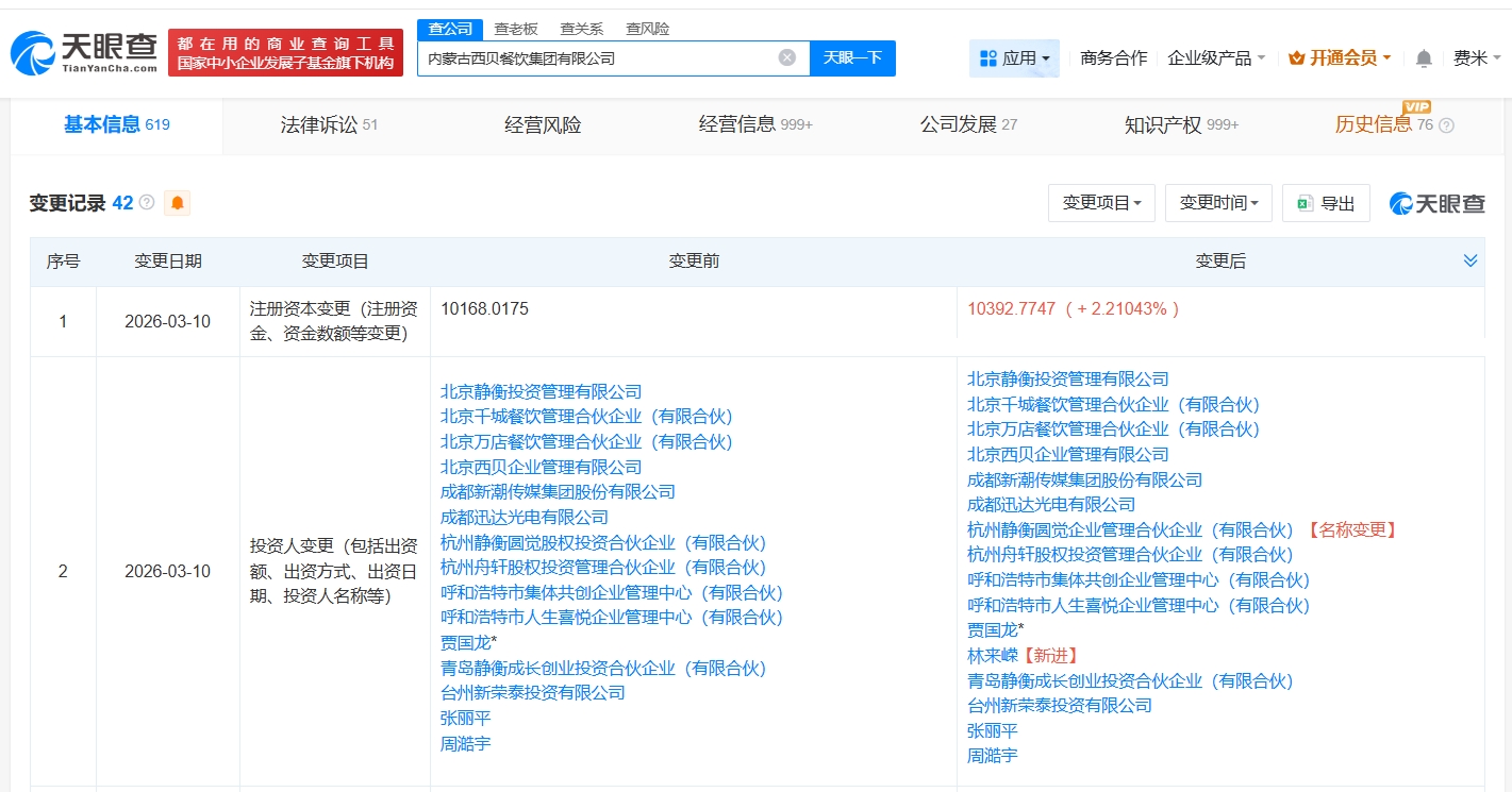 95亿身家富豪入股西贝集团，其本人是贾国龙老乡