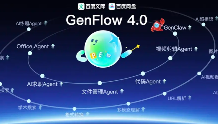 闪电快讯｜百度GenFlow升级至4.0版，将支持团队部署OpenClaw