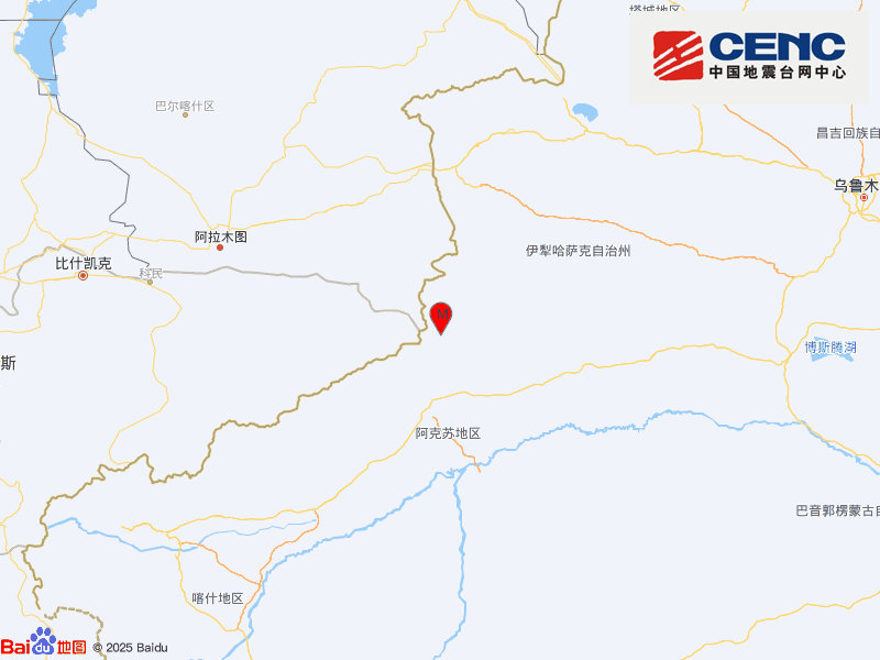 新疆阿克苏地区温宿县发生3.1级地震，震源深度10千米