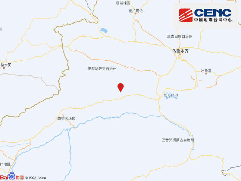 轮台县夜间发生3.3级地震,震源深度21千米暂无损失报告