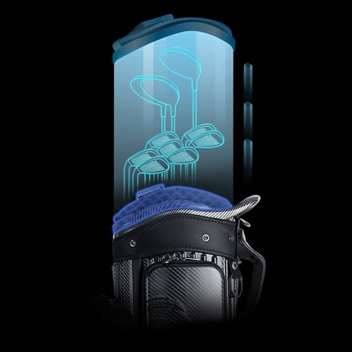 HELIX一体化伸缩保护罩技术示意 展示旅行与取用状态的结构关系 非丛林系列外观图