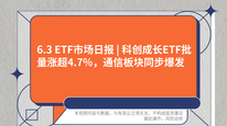 6.3 ETF市场日报 | 科创成长ETF批量涨超4.7%，通信板块同步爆发