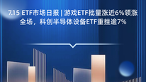 7.15 ETF市场日报 | 游戏ETF批量涨近6%领涨全场,科创半导体设备ETF重挫逾7%