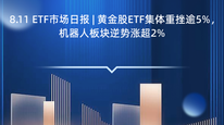 8.11 ETF市场日报 | 黄金股ETF集体重挫逾5%，机器人板块逆势涨超2%