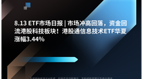 8.13 ETF市场日报 | 市场冲高回落，资金回流港股科技板块！港股通信息技术ETF华夏涨幅3.44%