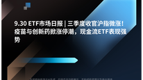 9.30 ETF市场日报 | 三季度收官沪指微涨！疫苗与创新药掀涨停潮，现金流ETF表现强势