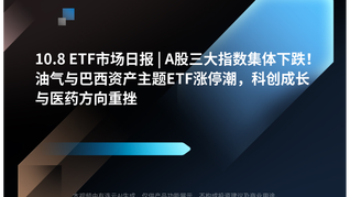 10.8 ETF市场日报 | A股三大指数集体下跌！油气与巴西资产主题ETF涨停潮，科创成长与医药方向重挫
