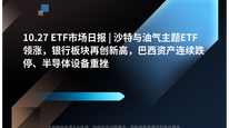 10.27 ETF市场日报 | 沙特与油气主题ETF领涨，银行板块再创新高，巴西资产连续跌停、半导体设备重挫