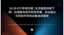 10.30 ETF市场日报 | 主流指数持续下探！白酒板块逆市掀涨停潮，创业板AI与科创半导体设备连续重挫