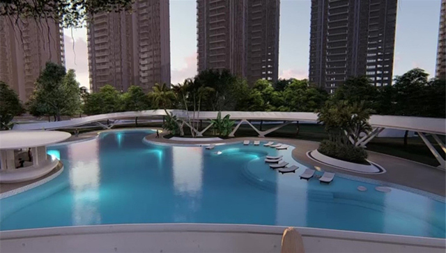 【松湖碧桂园•天鉆】酒店式度假风情泳池，趣玩水中吧台