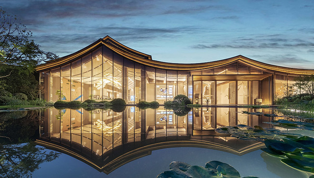 景粼天著|杭州仅有的庑殿顶中式叠墅，满园皆是惊艳…