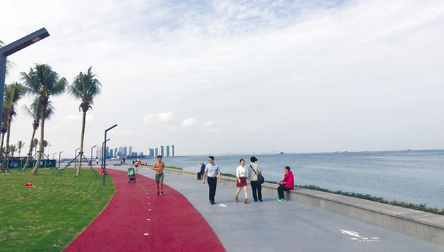 海口湾畅通工程一期示范段基本完工，未来将建17个驿站