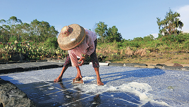 儋州峨蔓古盐田：海岸盐田古，盛夏盐情长