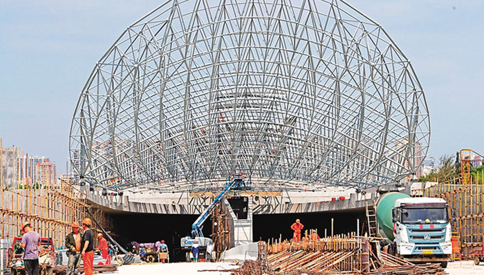 海口文明东越江通道地下隧道初露真容，争取下半年完工通车