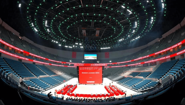 十四运新建场馆中首个通过验收的场馆，西安奥体中心体育馆竣工