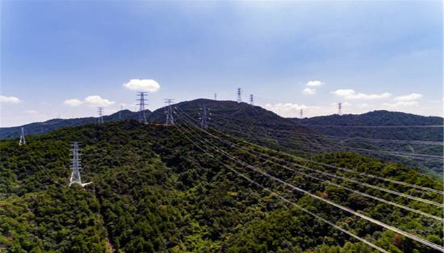 宁波：500千伏甬港输电线工程“巨无霸”铁塔组立完成