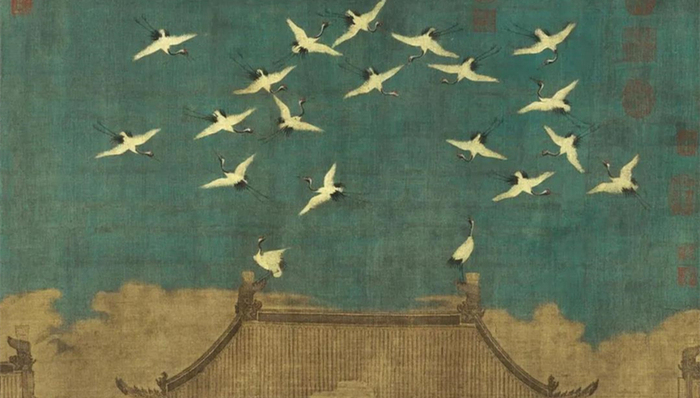 《瑞鹤图》：蓬莱仙鹤的千岁寄托