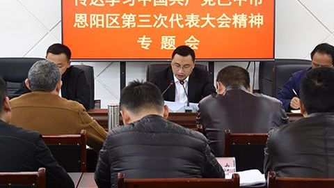 恩阳区民政局深入学习贯彻区第三次党代会精神