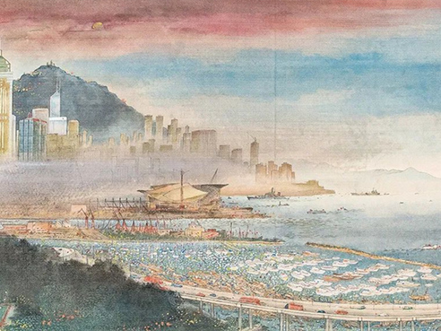 1.5米画作，光影流转咏叹香港“新生”