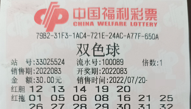 贺：资深彩友胆拖投注喜中 福彩“双色球”621万元大奖