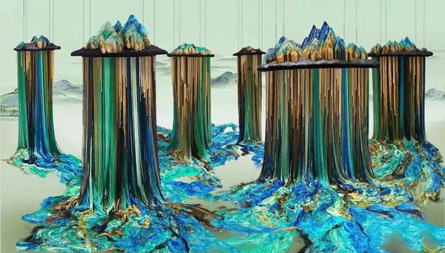 驻留艺术家对话 | 蒋昀格：用丝线演绎青绿山水的青年艺术家