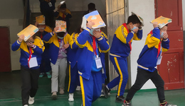 驻马店正阳第五小学举行消防疏散演练