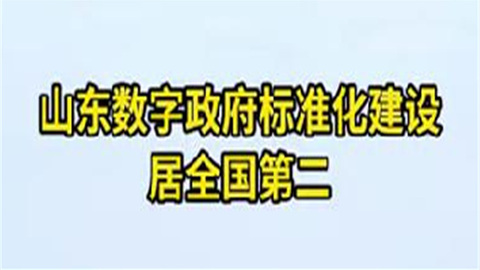 山东数字政府标准化建设居全国第二