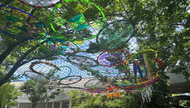 当呼啦圈变身艺术天幕！宁波财经学院公共艺术展点亮奉化城市空间