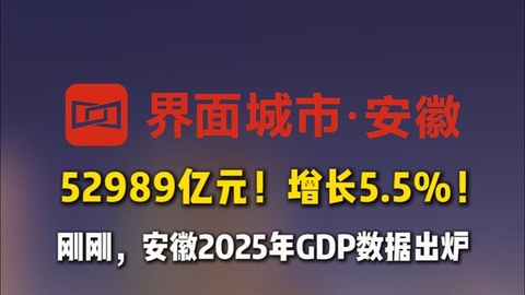 52989億元、增長(zhǎng)5.5%！安徽2025年GDP出爐