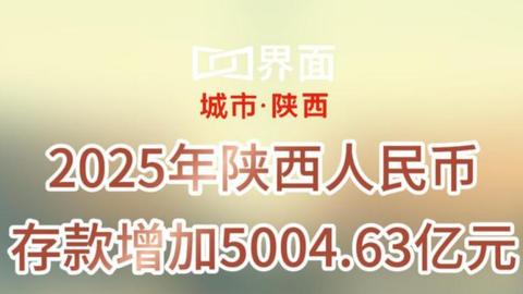 2025年陜西人民幣存款增加5004.63億元
