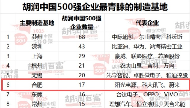 合肥4家企业上榜《2025胡润中国500强》