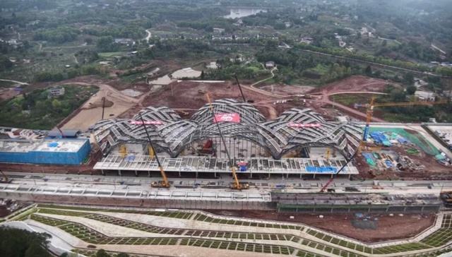 成渝中线高铁两个在建高铁站有新消息