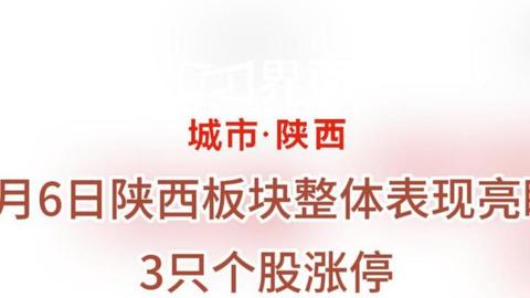 5月6日陕西板块整体表现亮眼，3只个股涨停